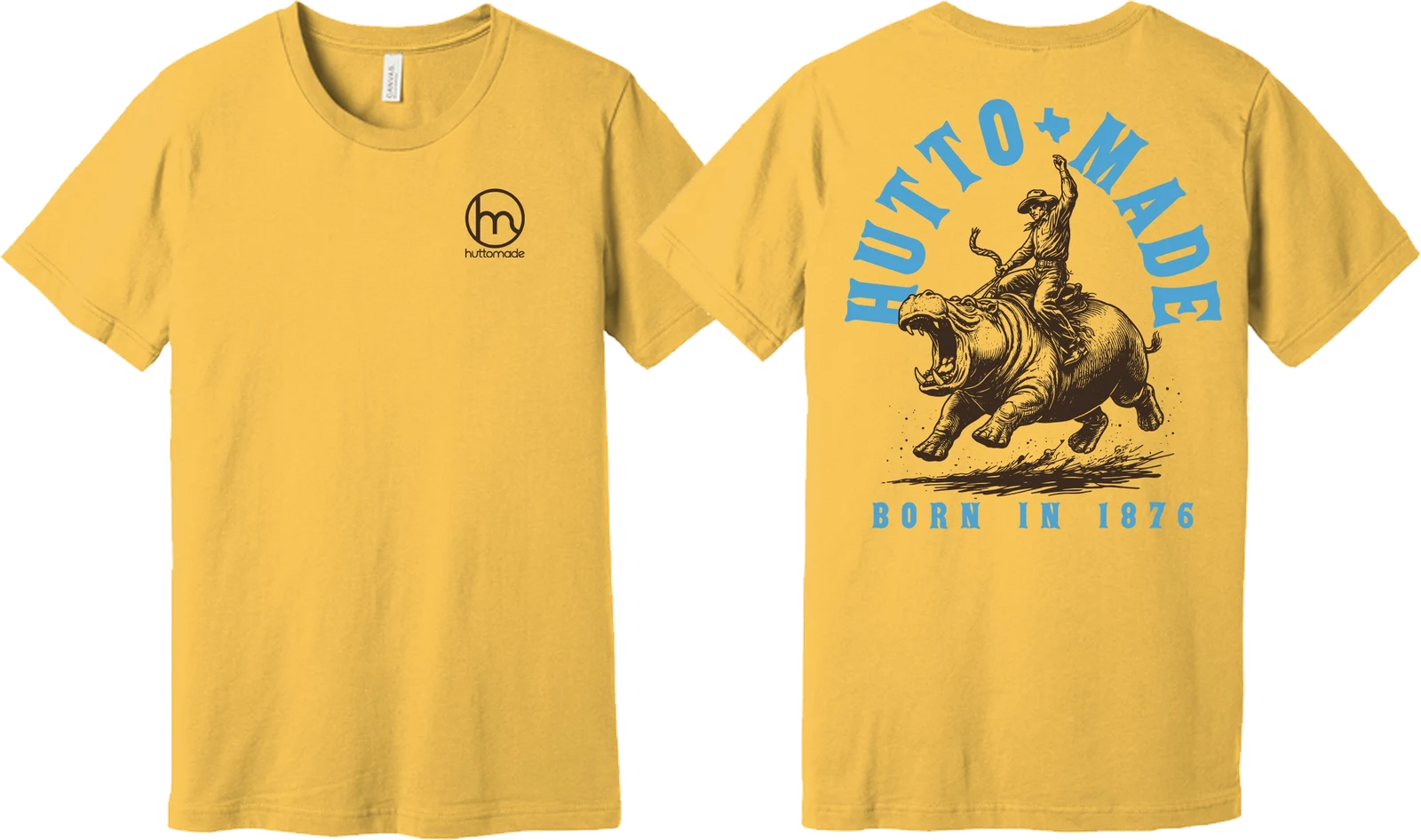 Hippo Meets Cowboy design, front and back