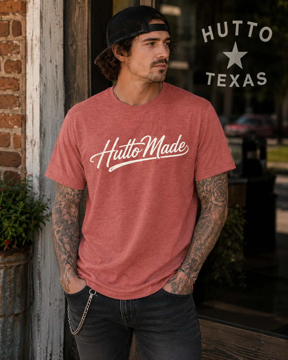 The HuttoMade Tee worn downtown