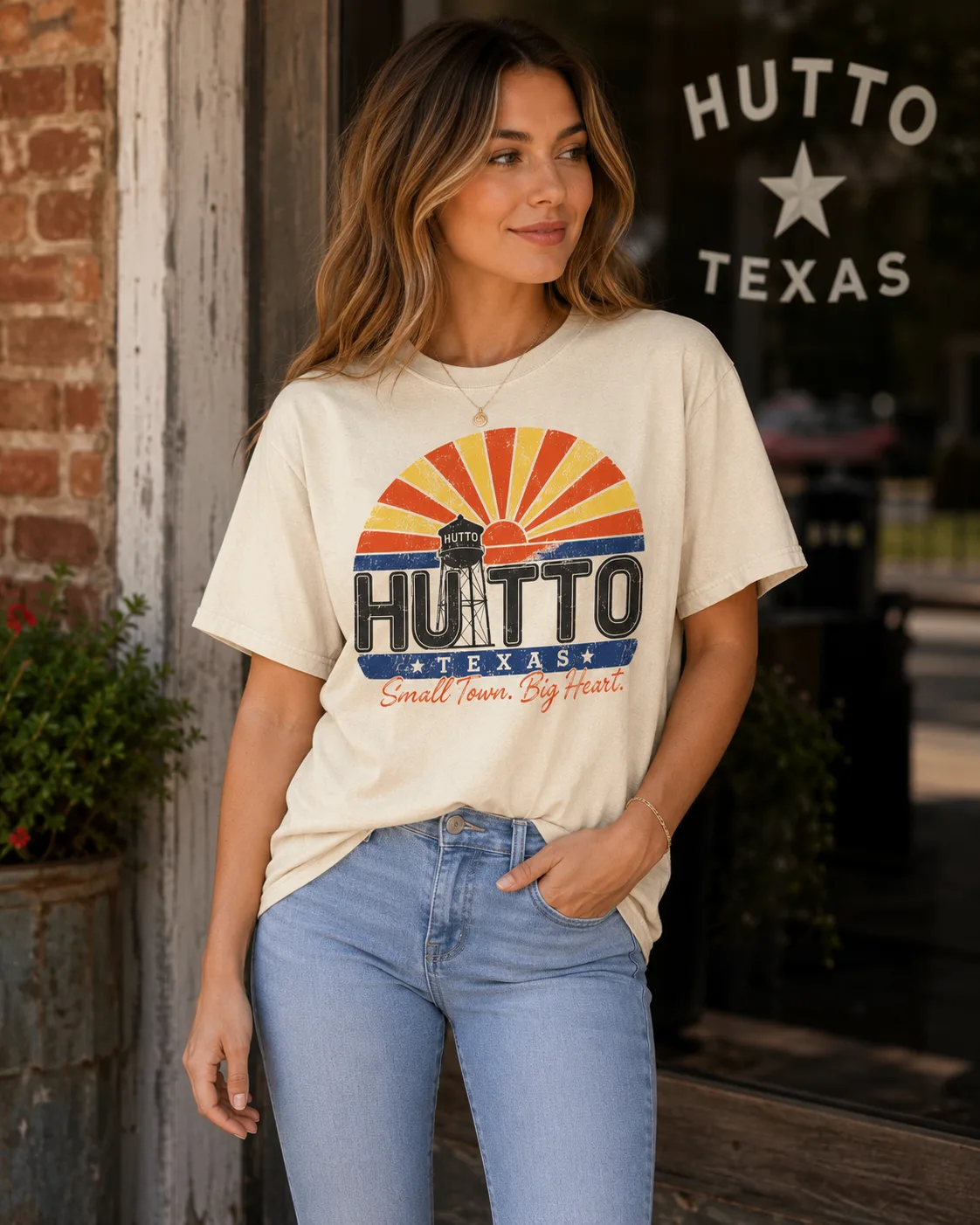 The Small Town. Big Heart. Tee, worn